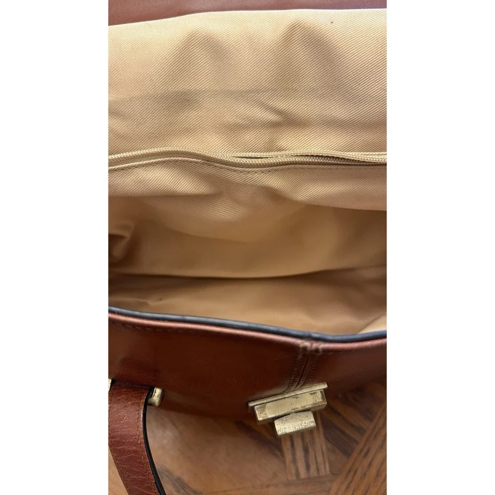 Banuce Full-Grain Italian Vegetable-Tanned Leather Satchel Handbag Red/Brown